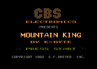 Mountain King title screen for Atari 5200